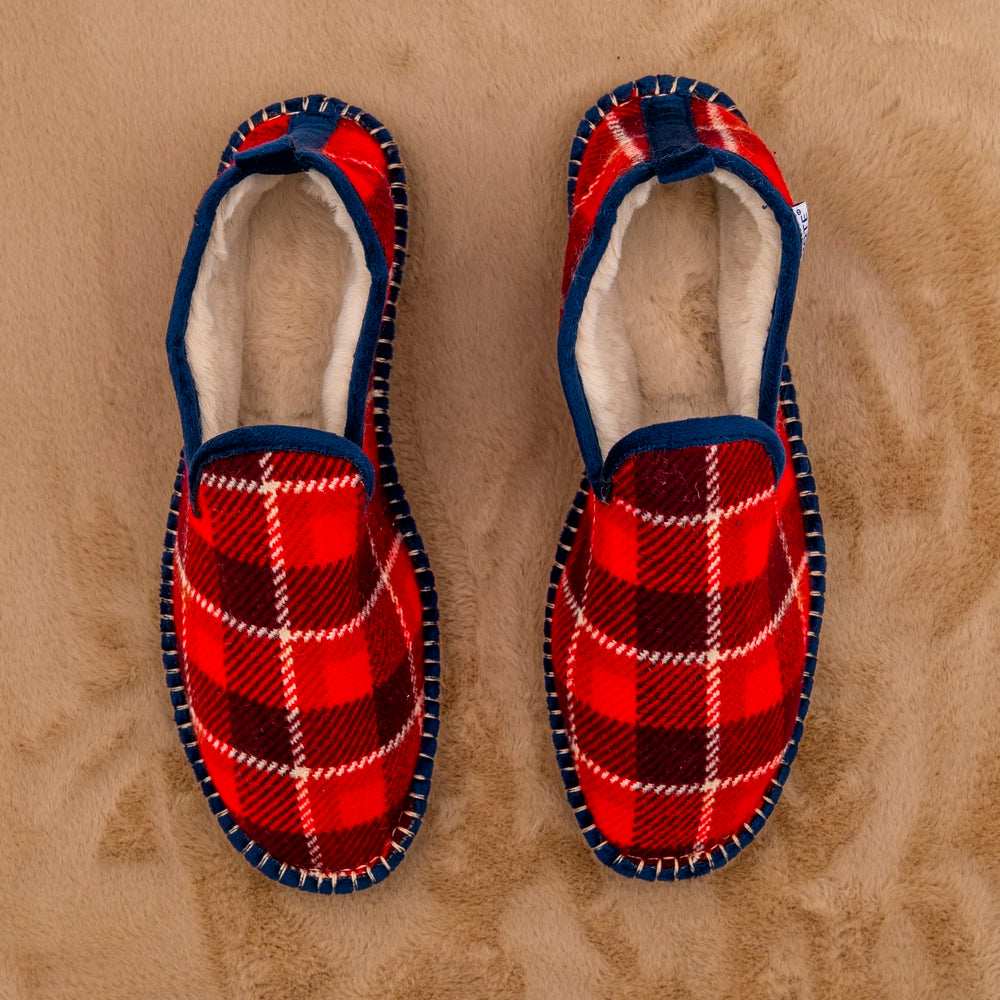 Espadrille Charentaise à Carreaux Rouges