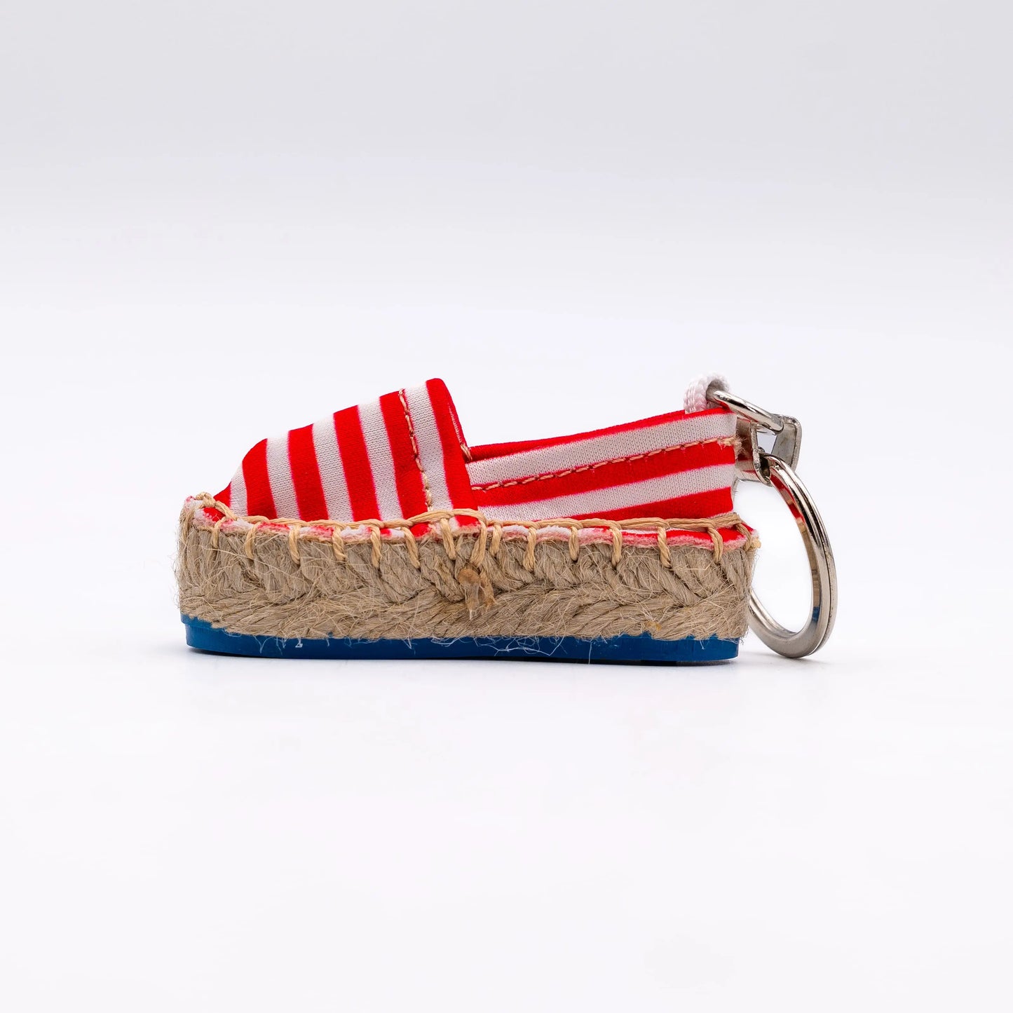 Porte-clés espadrille marinière rouge