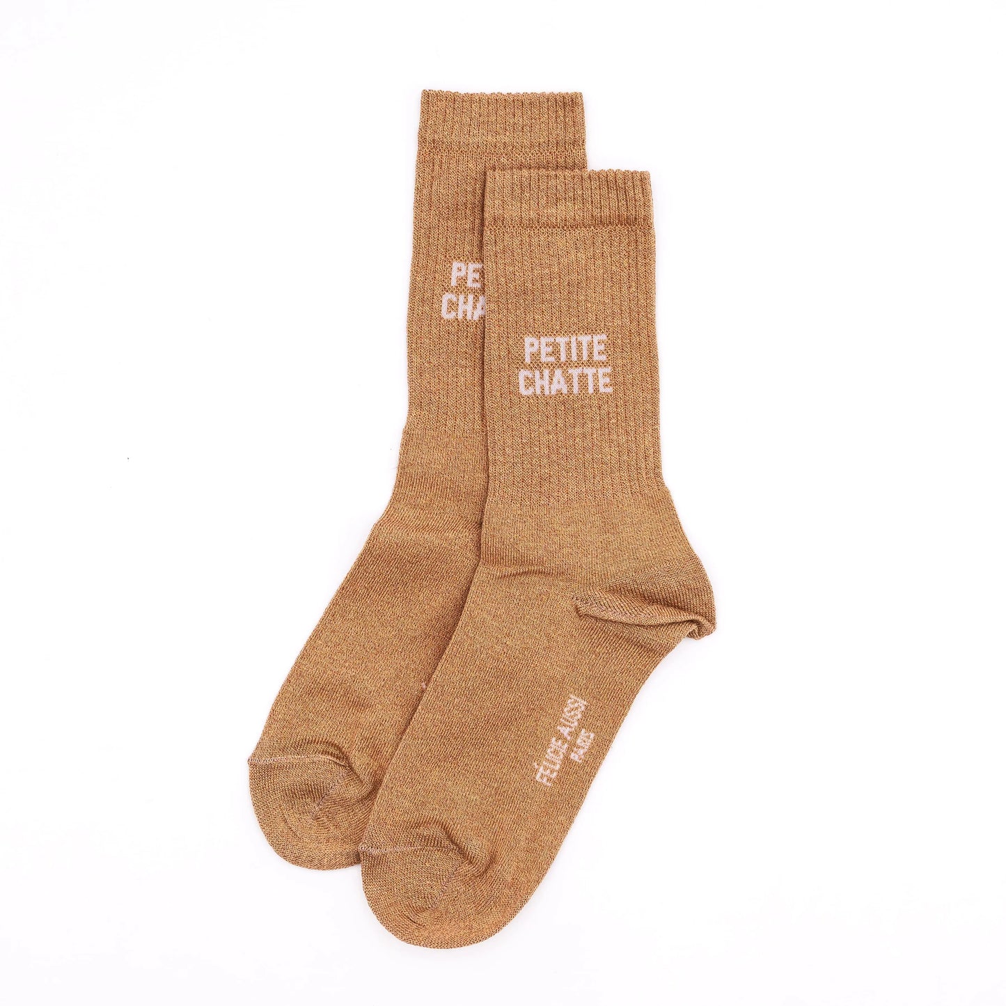 Chaussettes PETITE CHATTE paillettes caramel 36/40
