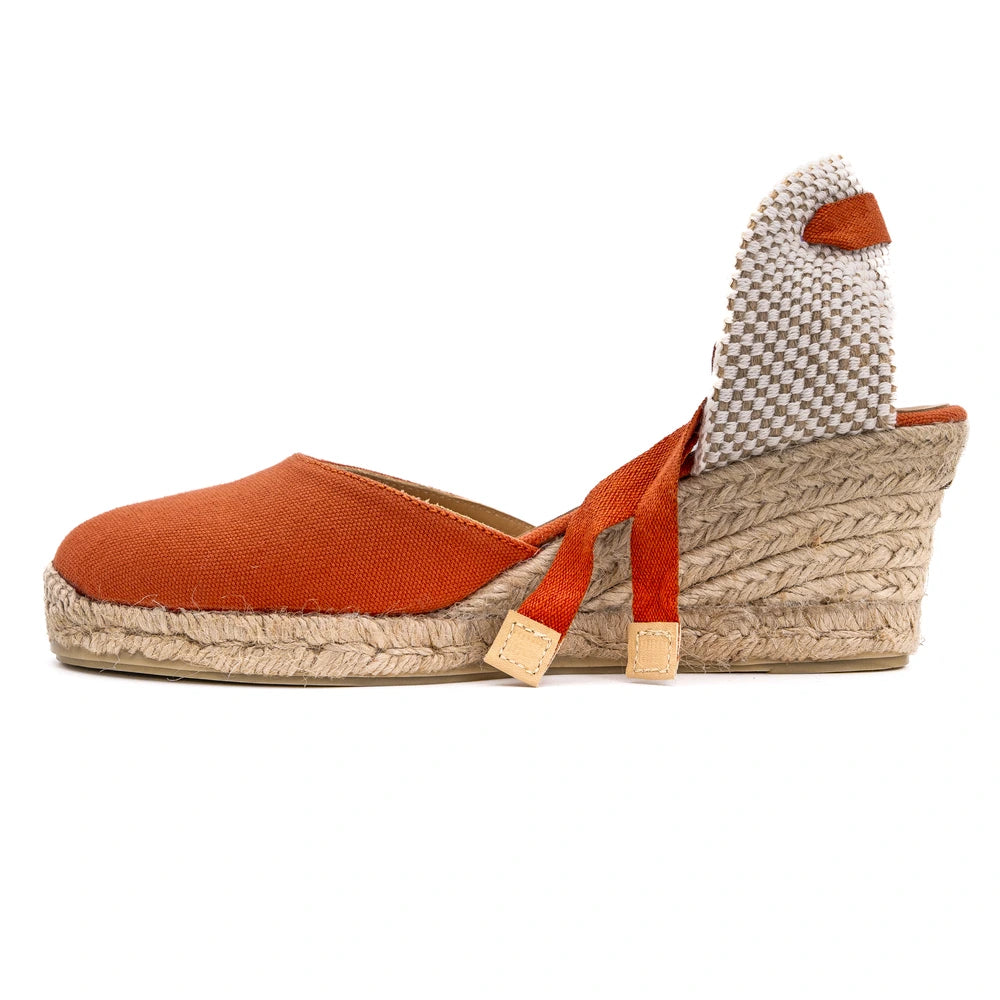 The Terracotta Renée Lace-Up Wedge Espadrille