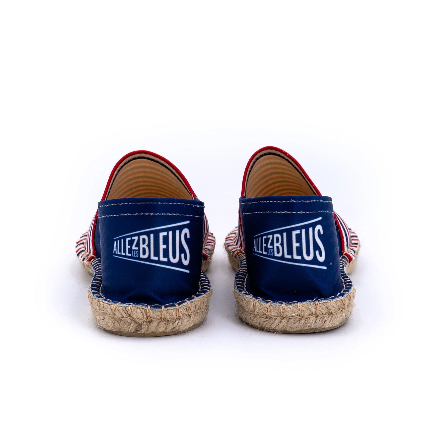 Vue arrière de l'espadrille marinière bicolore Paris 2024