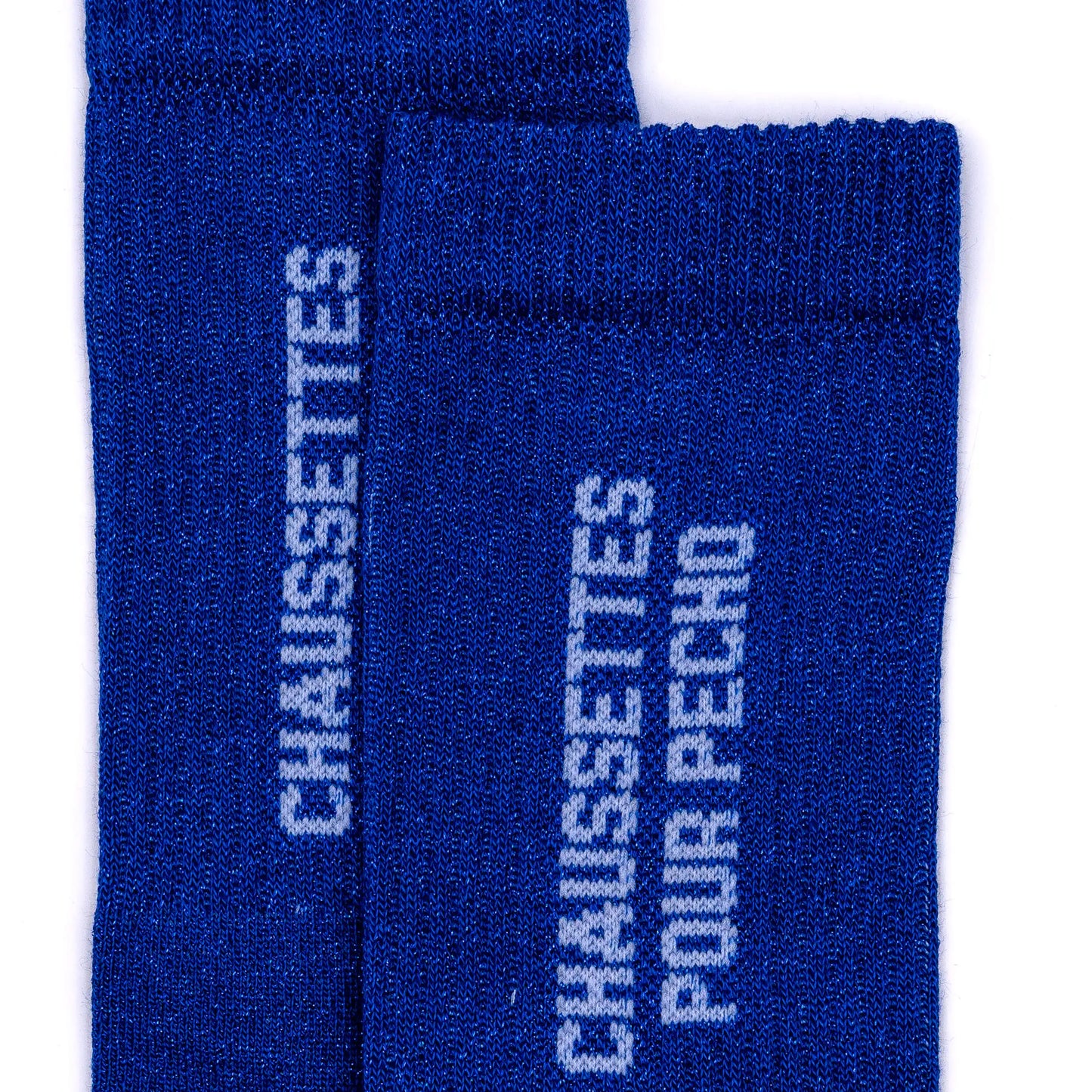 Chaussettes pour pecho bleues à paillettes et made in France