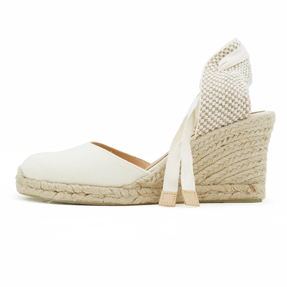 Espadrille compensée beige made in France