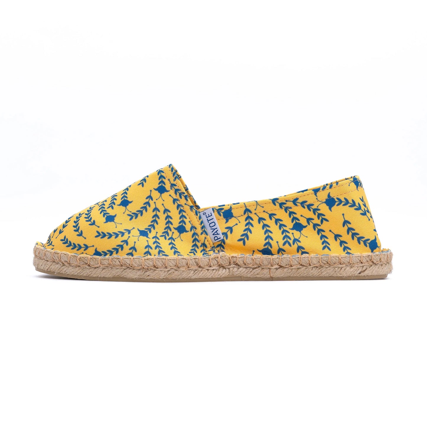 Espadrille jaune à l'imprimé fleurs