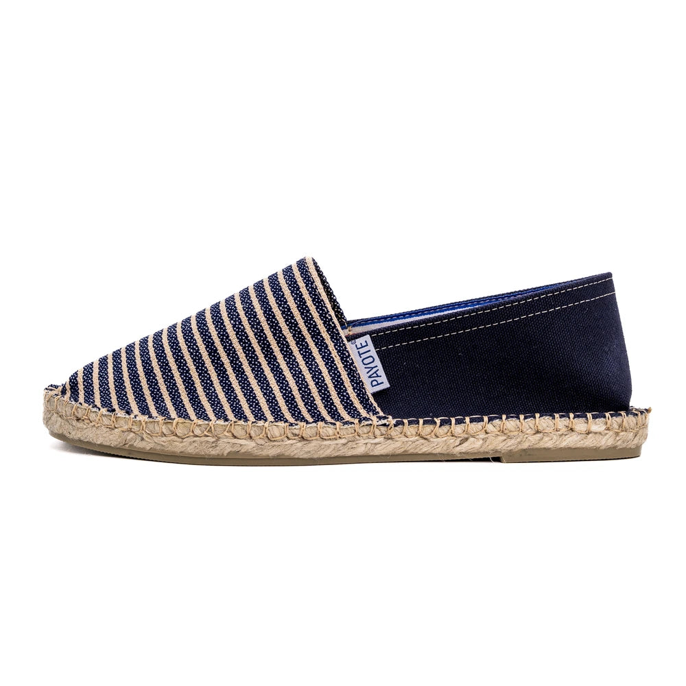 Espadrille premium rayée bleu made in France