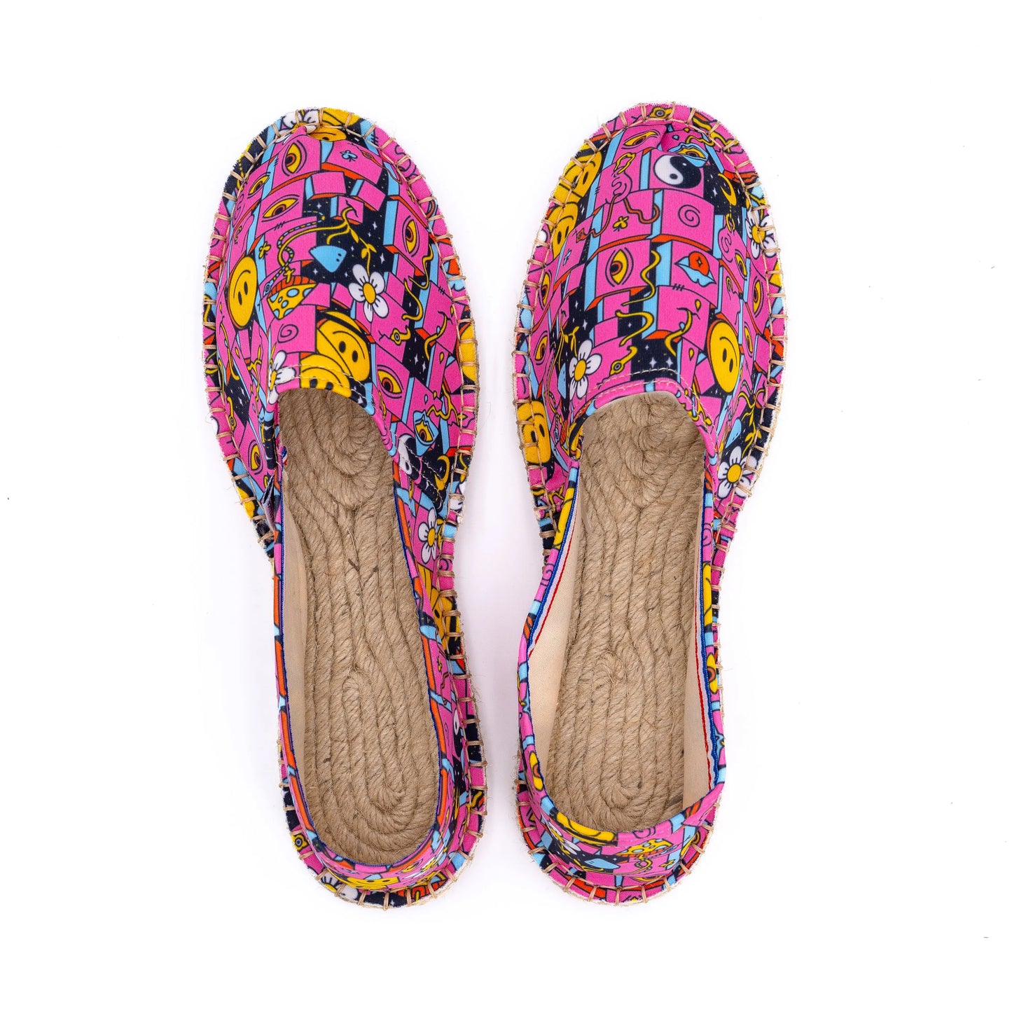 Espadrille rose à l'imprimé cubes