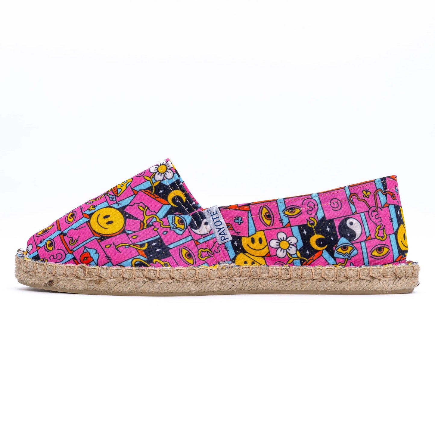 Espadrille rose fuchsia à l'imprimé cubique