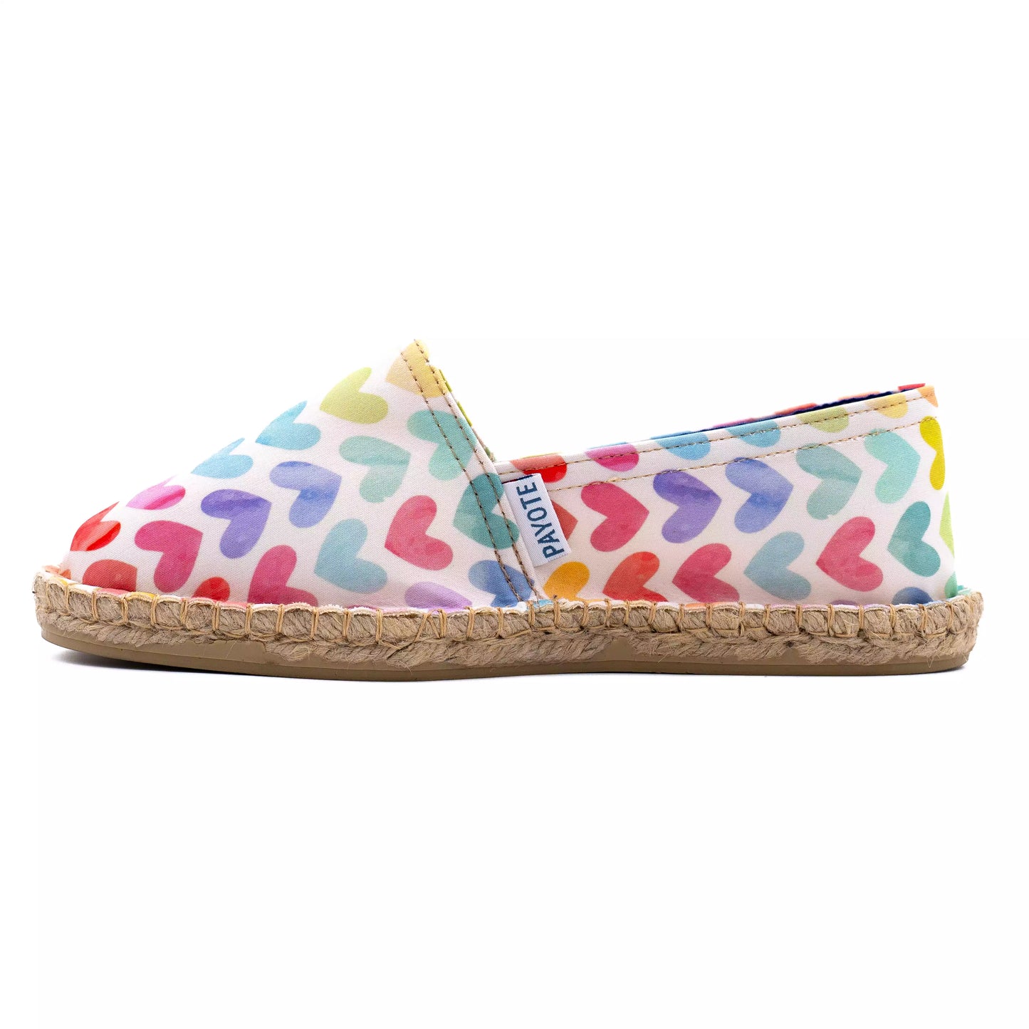 Espadrille à motifs de coeurs multicolores