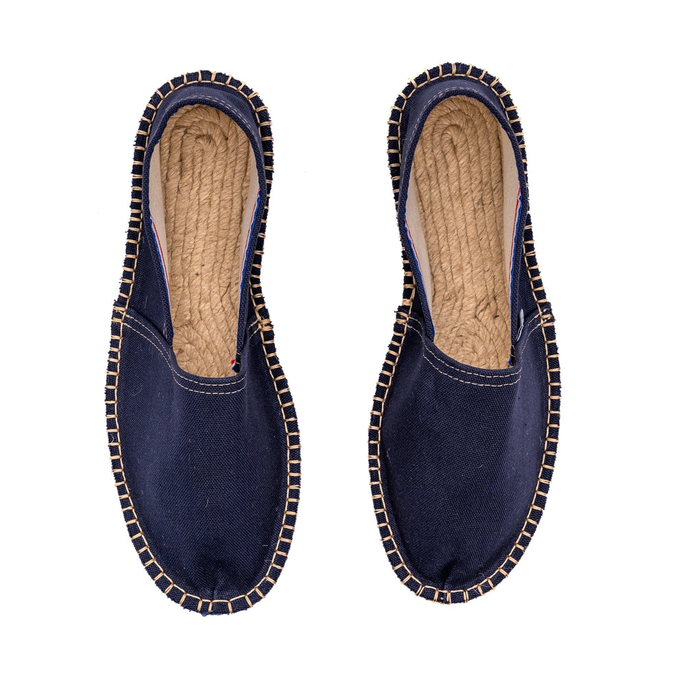 Espadrille bleu marine premium à la semelle en corde naturelle