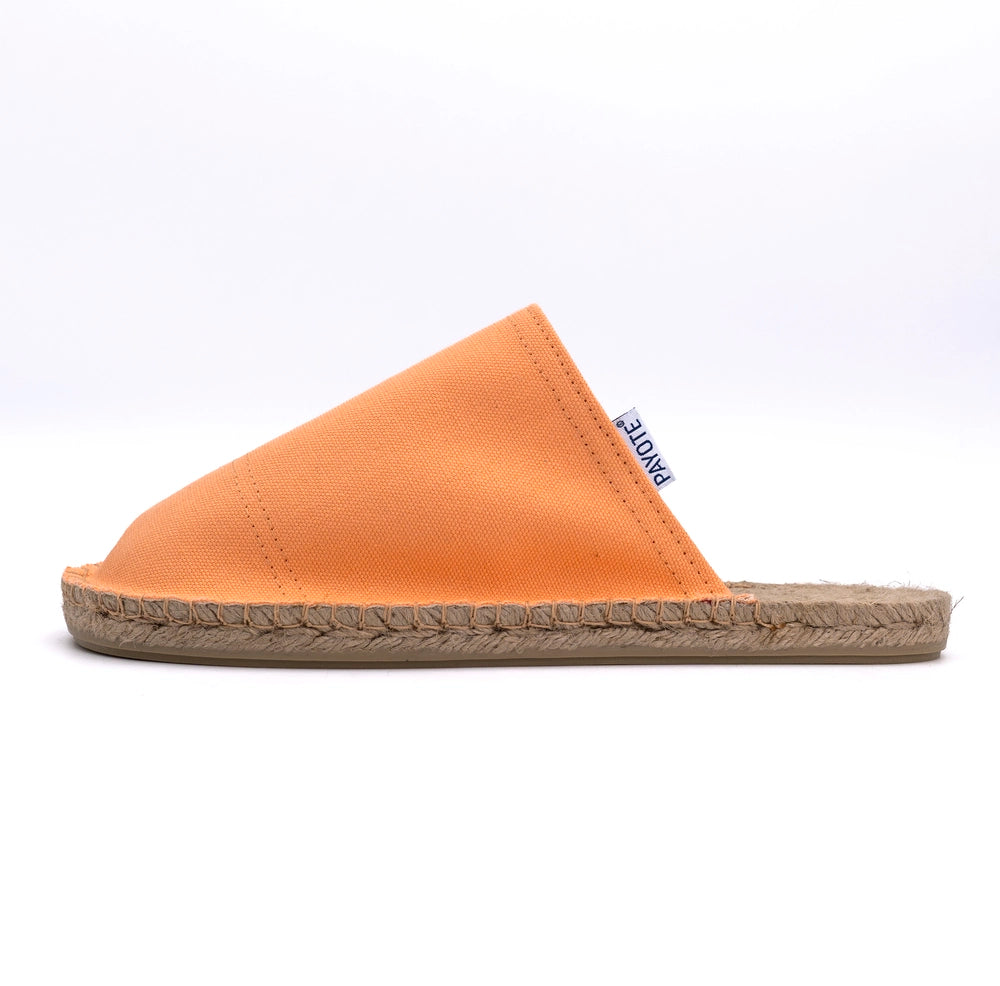 Mule espadrille orange saumon made in France