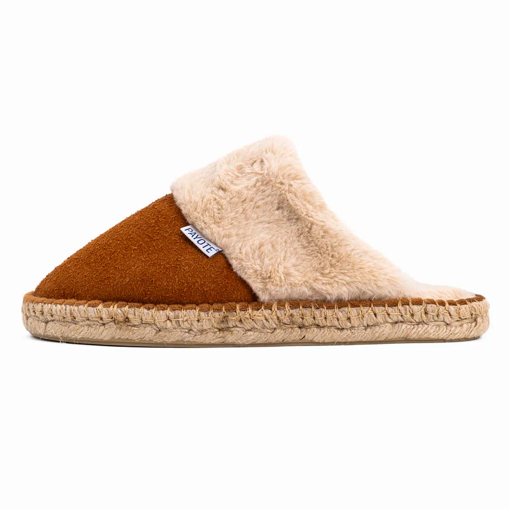 Mules fourrées camel made in France Payote