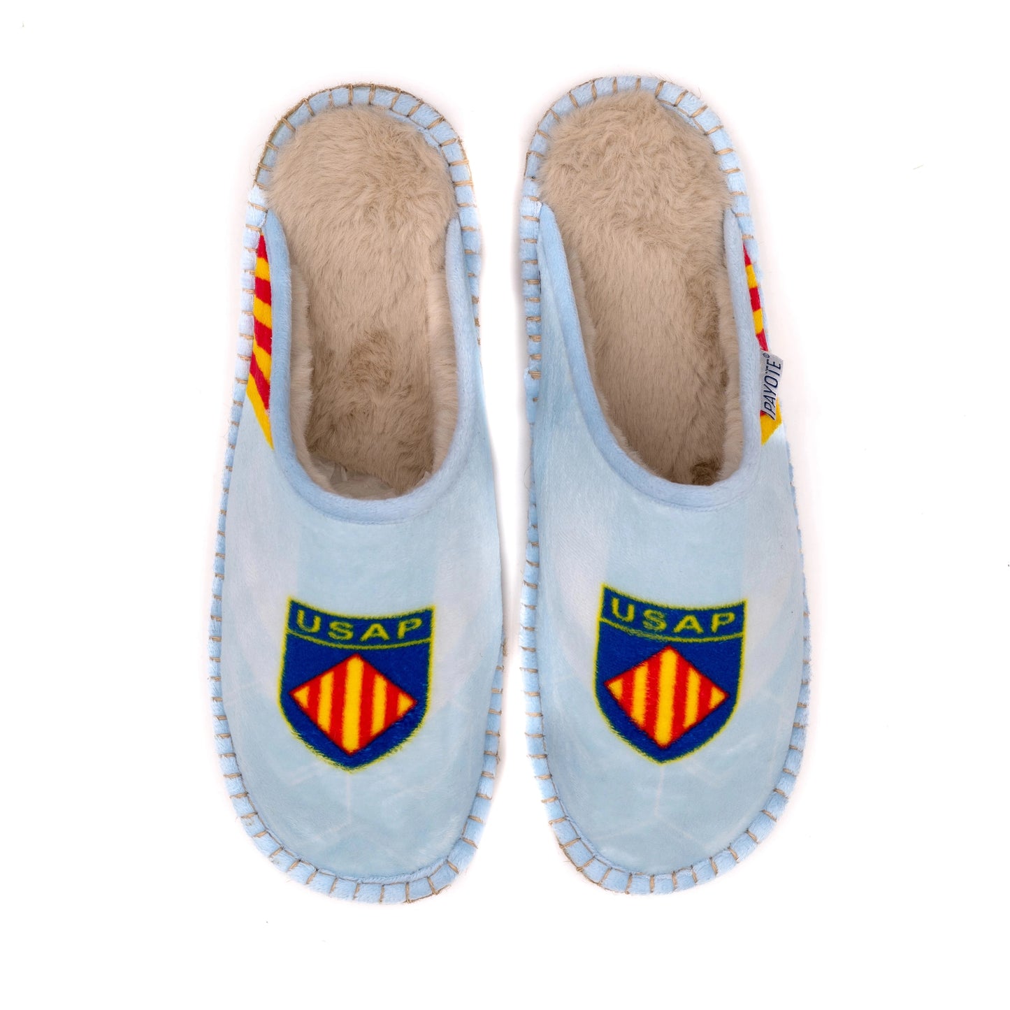 Mule fourrée USAP bleu clair