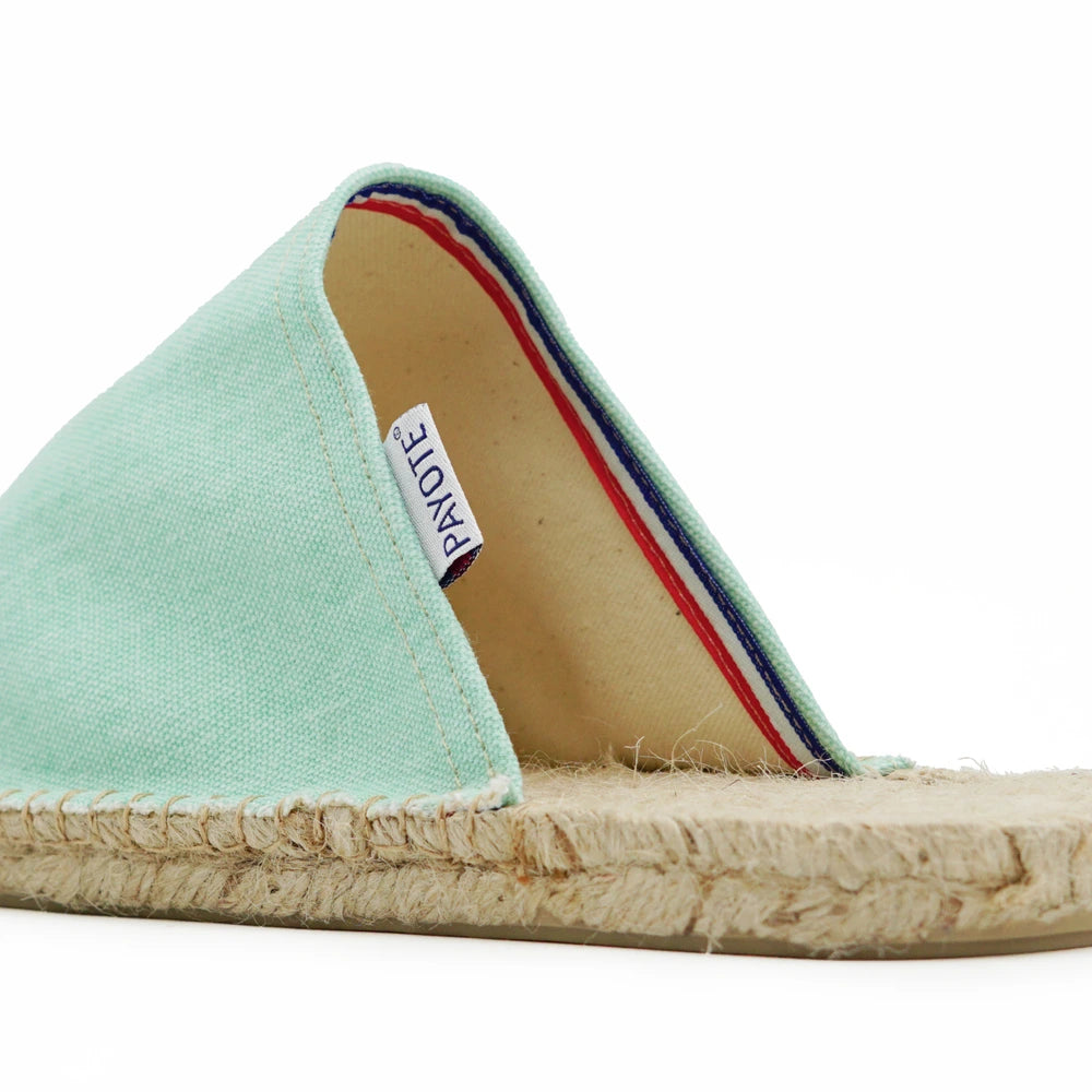 Mule espadrille vert clair made in France