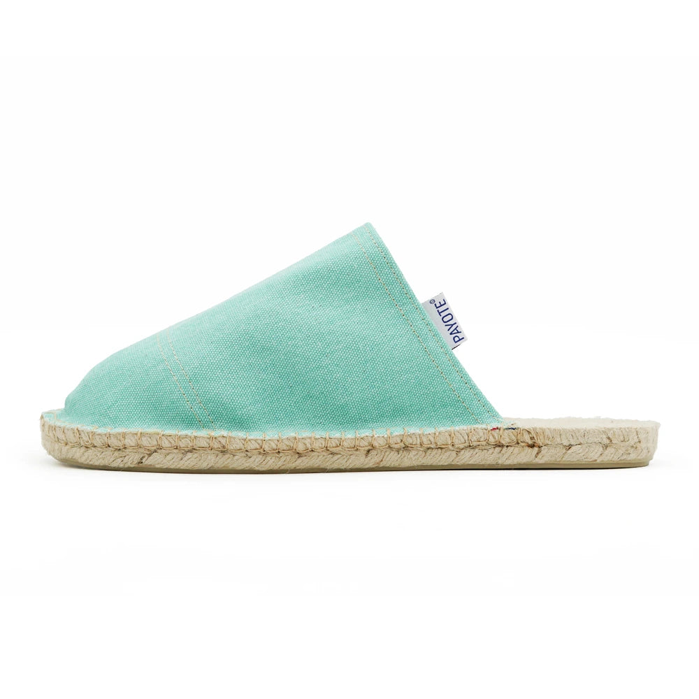 Mule espadrille vert clair délavé