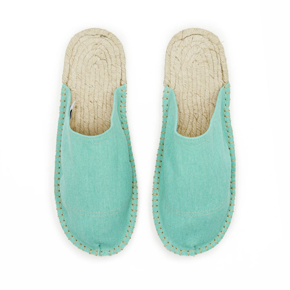 Mule espadrille vert clair délavé