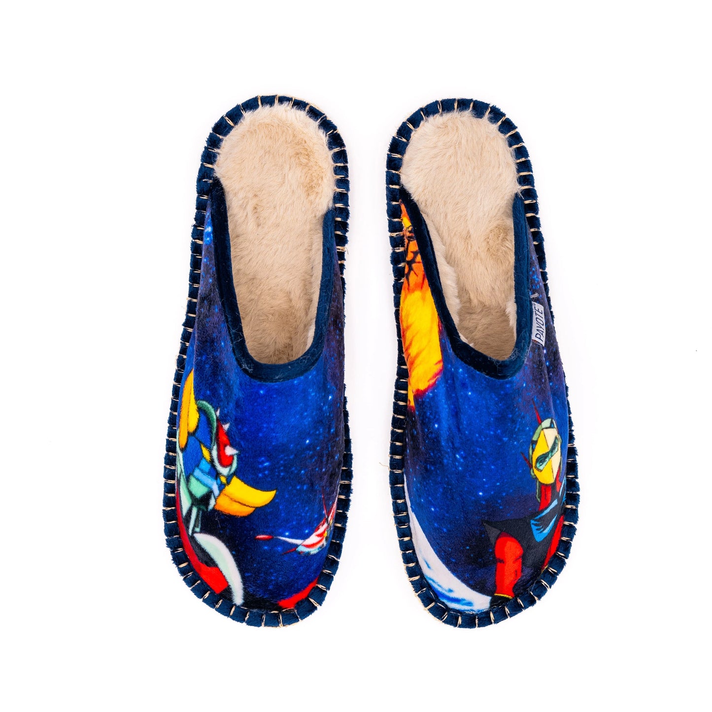 Chausson mule espadrille Goldorak fabriqué par Payote
