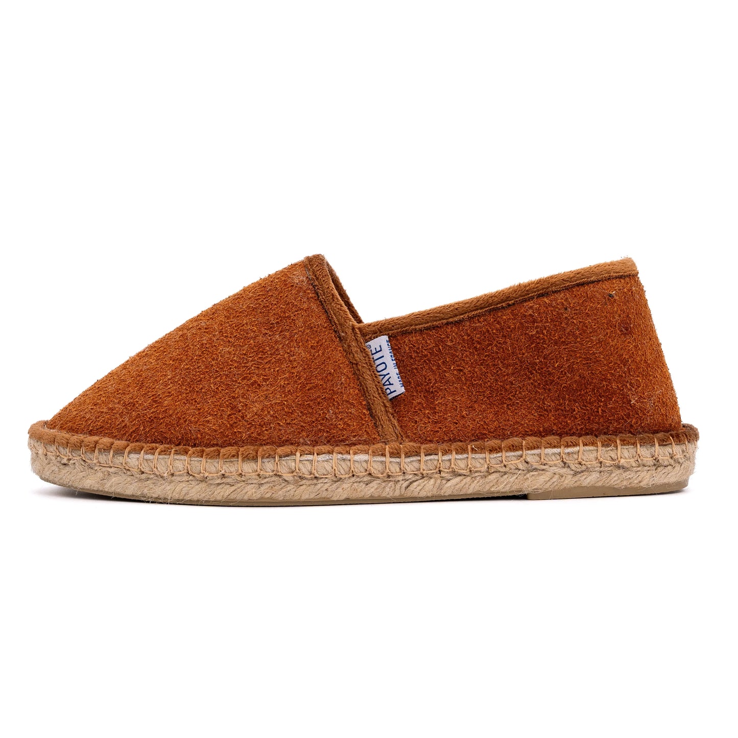 Chausson espadrille fourré marron cognac