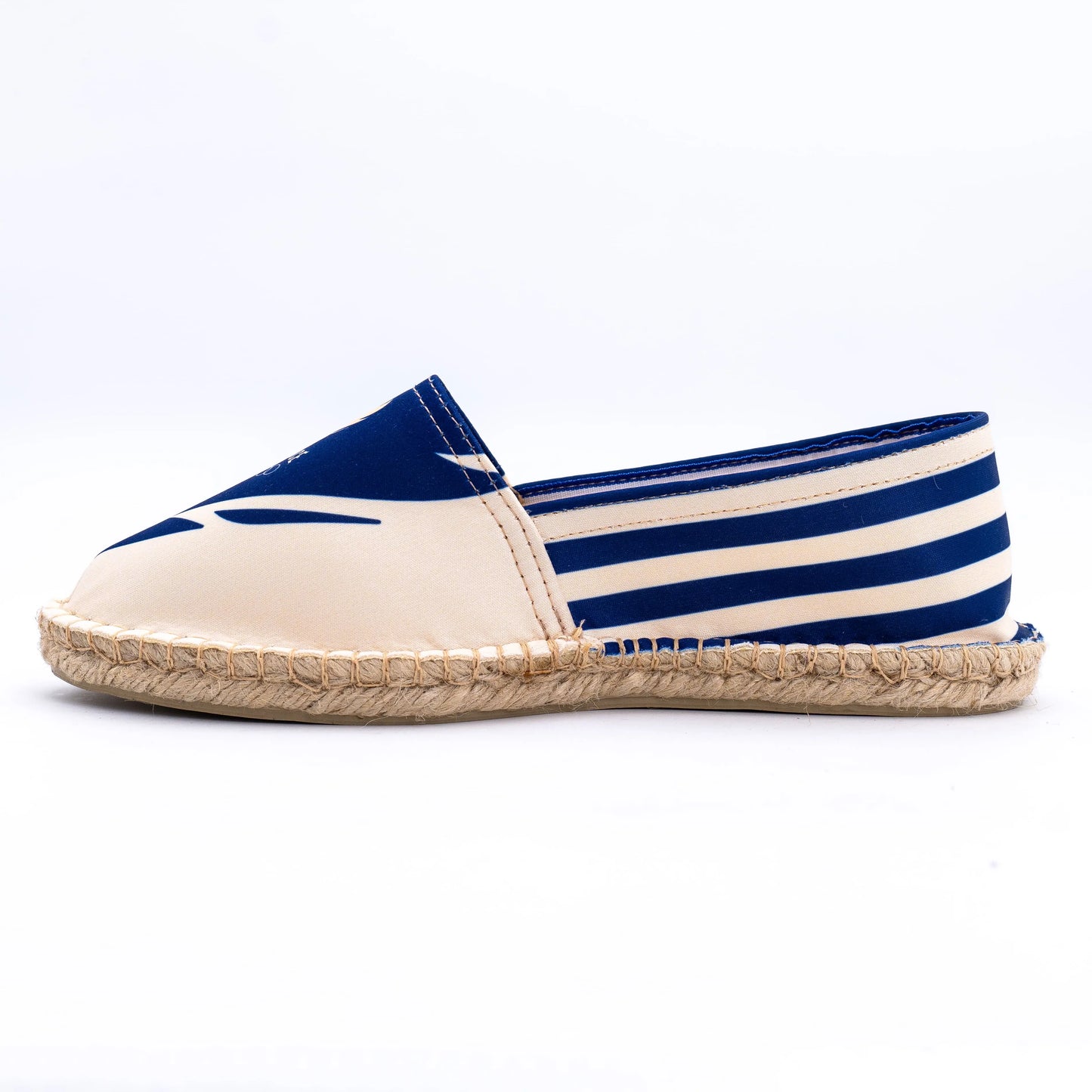Vue de profil de l'espadrille JO Paris 2024 à l'imprimé de flamme olympique