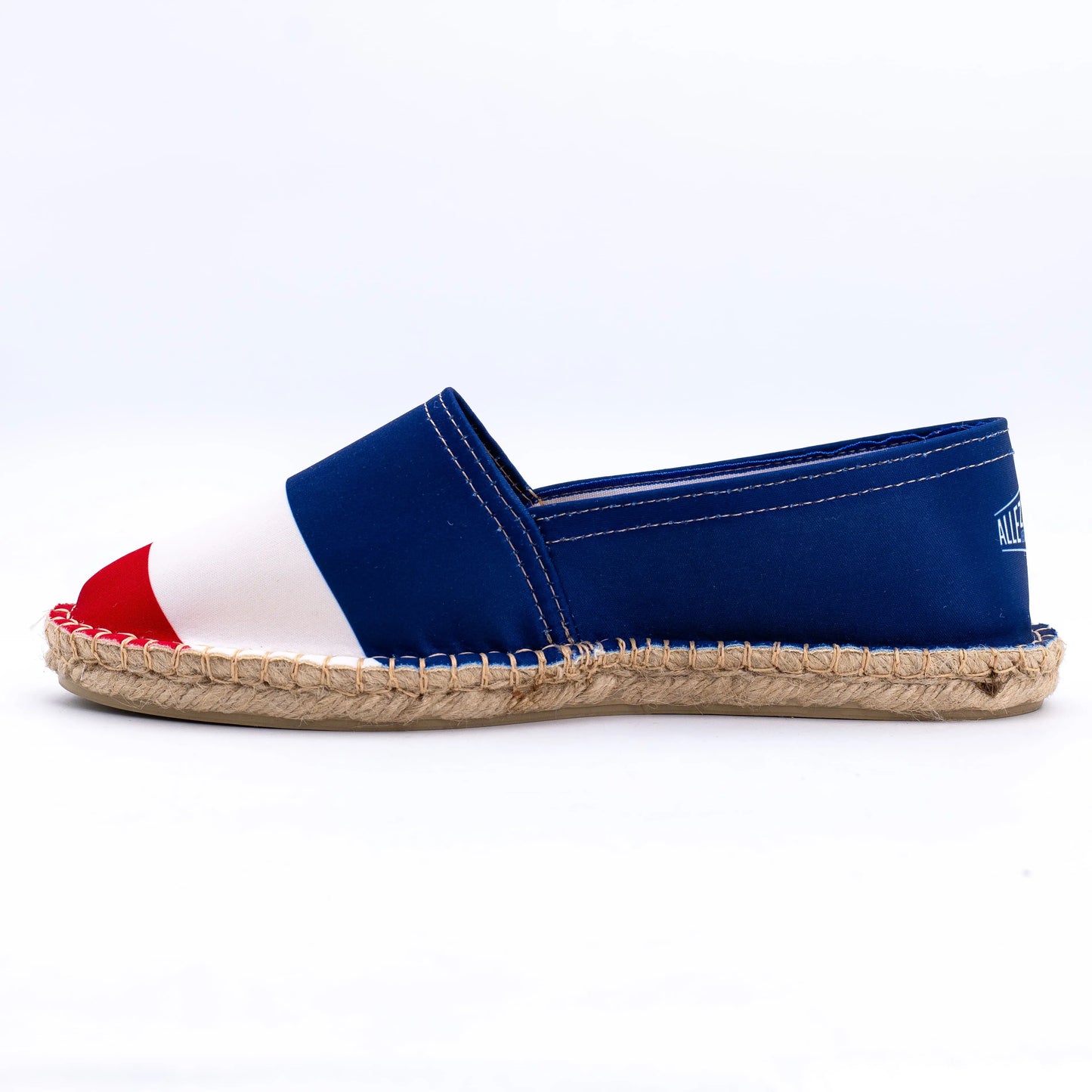 Vue de profil de l'espadrille Jeux Olympiques bleu blanc rouge