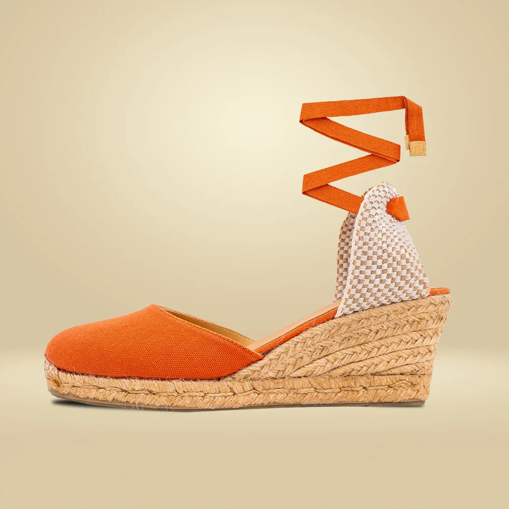 The Terracotta Renée Lace-Up Wedge Espadrille