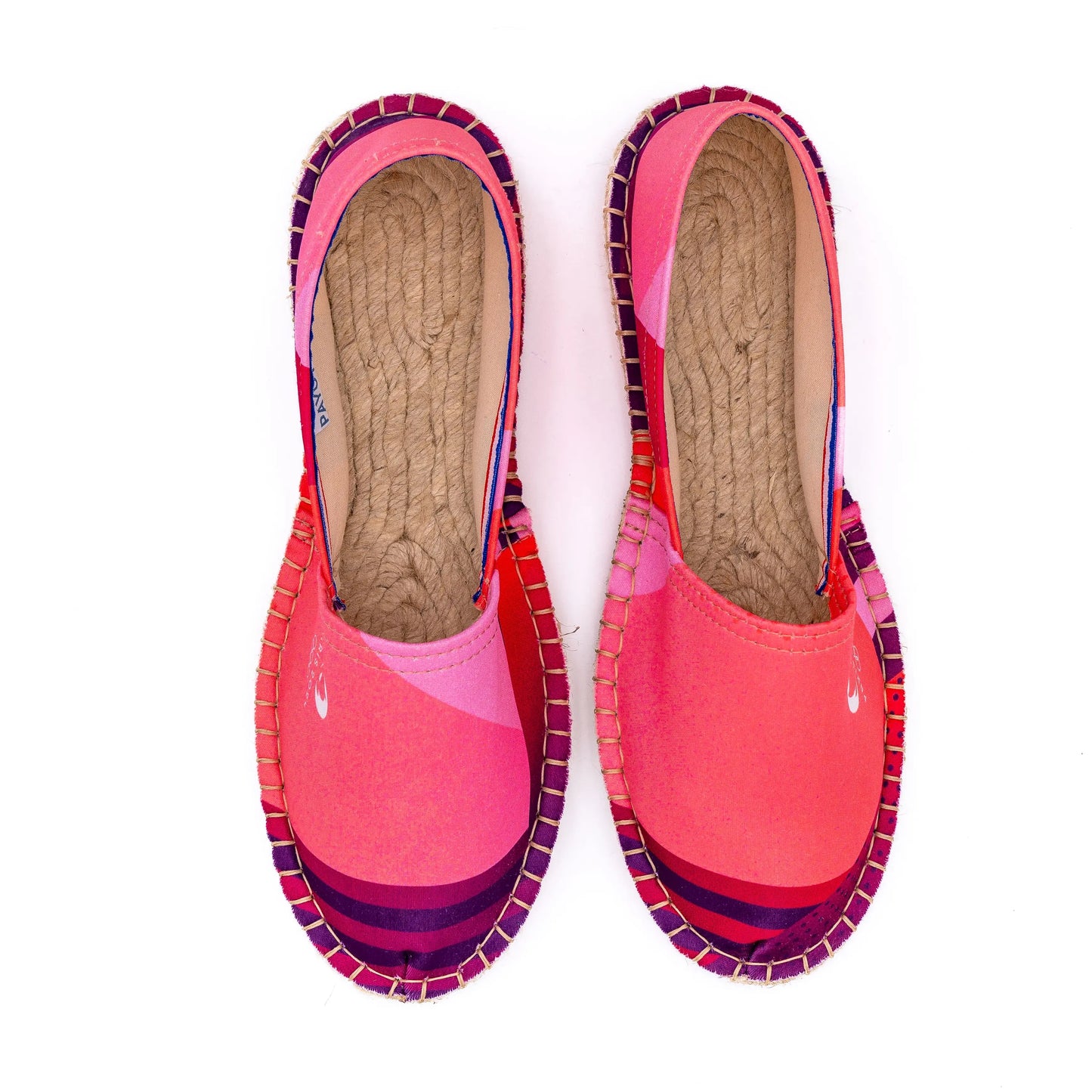 Vue de haut de l'espadrille JO Paris 2024 rose