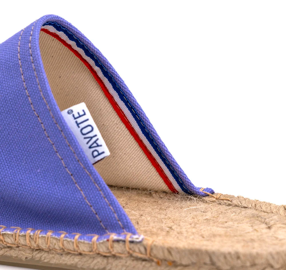Mule espadrille mauve made in France