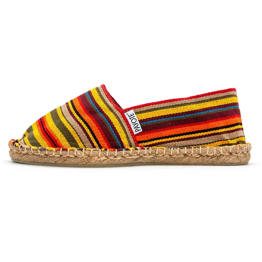 Espadrille rayée jaune et orange