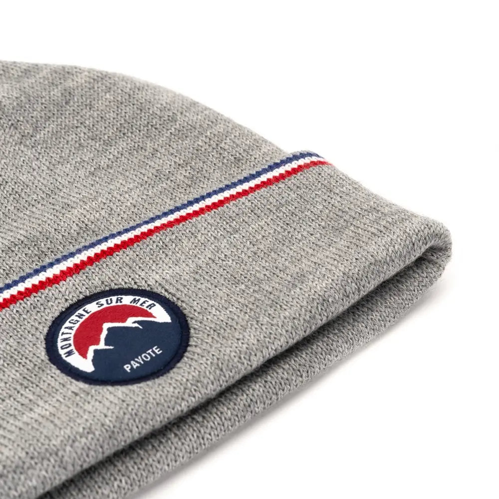 Gray Payote beanie with trim