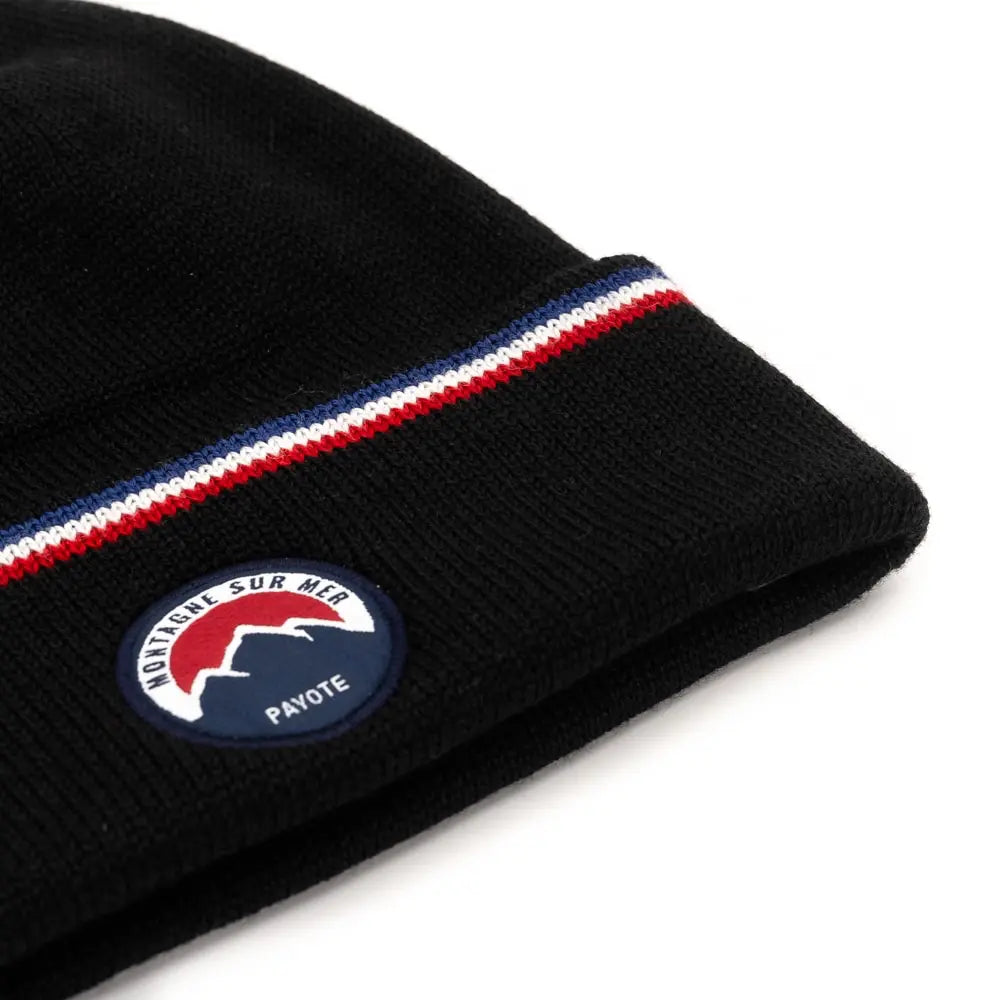 Black Payote beanie with trim