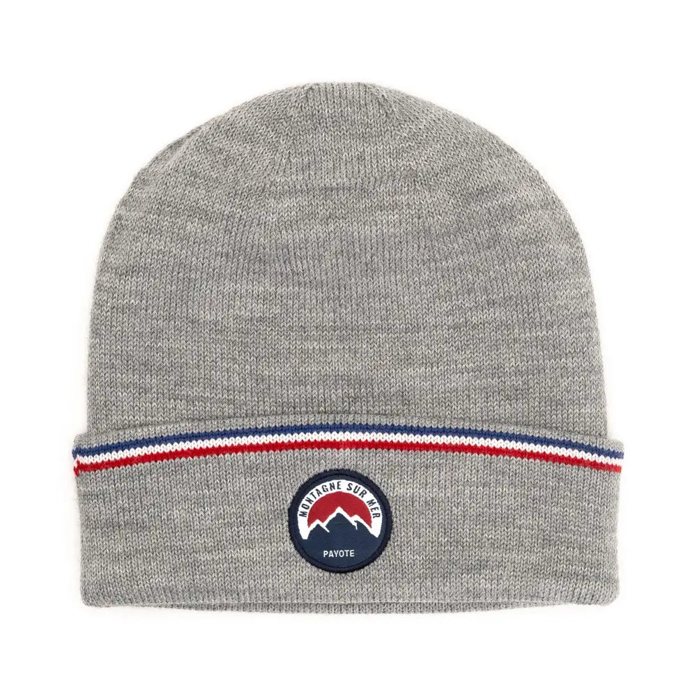 Gray Payote beanie with trim