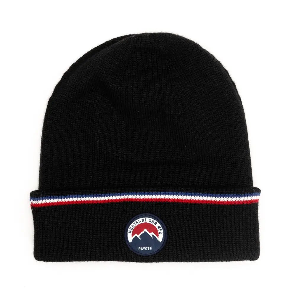 Black Payote beanie with trim