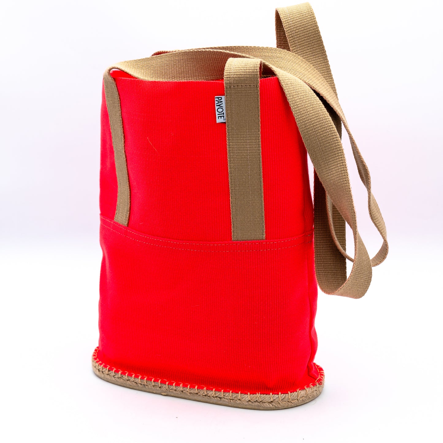 Neon pink espadrille bag
