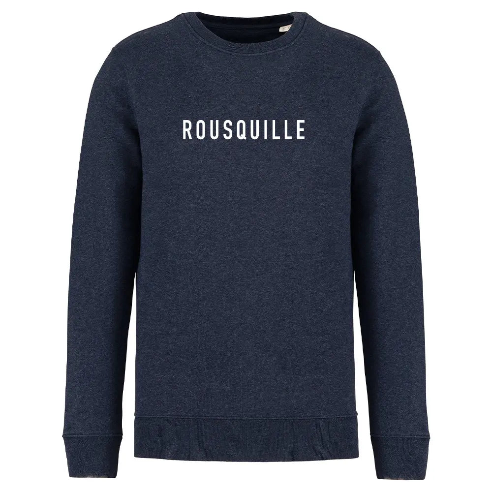 Sweat col rond Rousquille bleu marine chiné