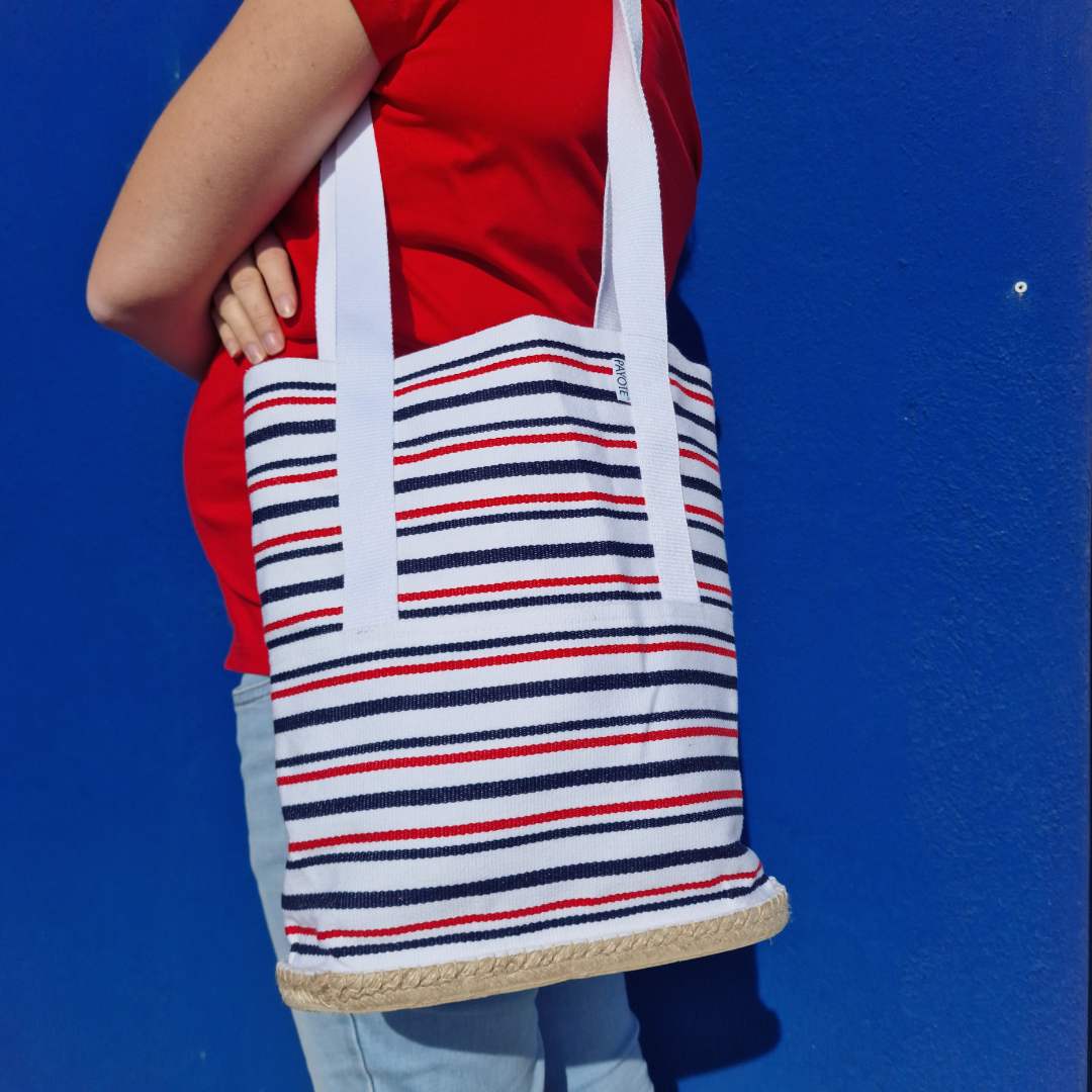 sac espadrille rayé