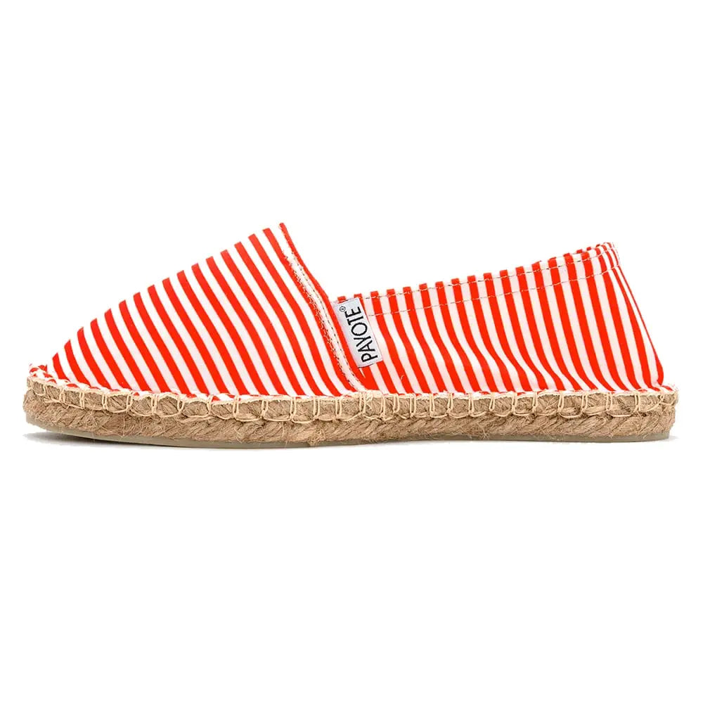 Espadrille rayée bateau rouge