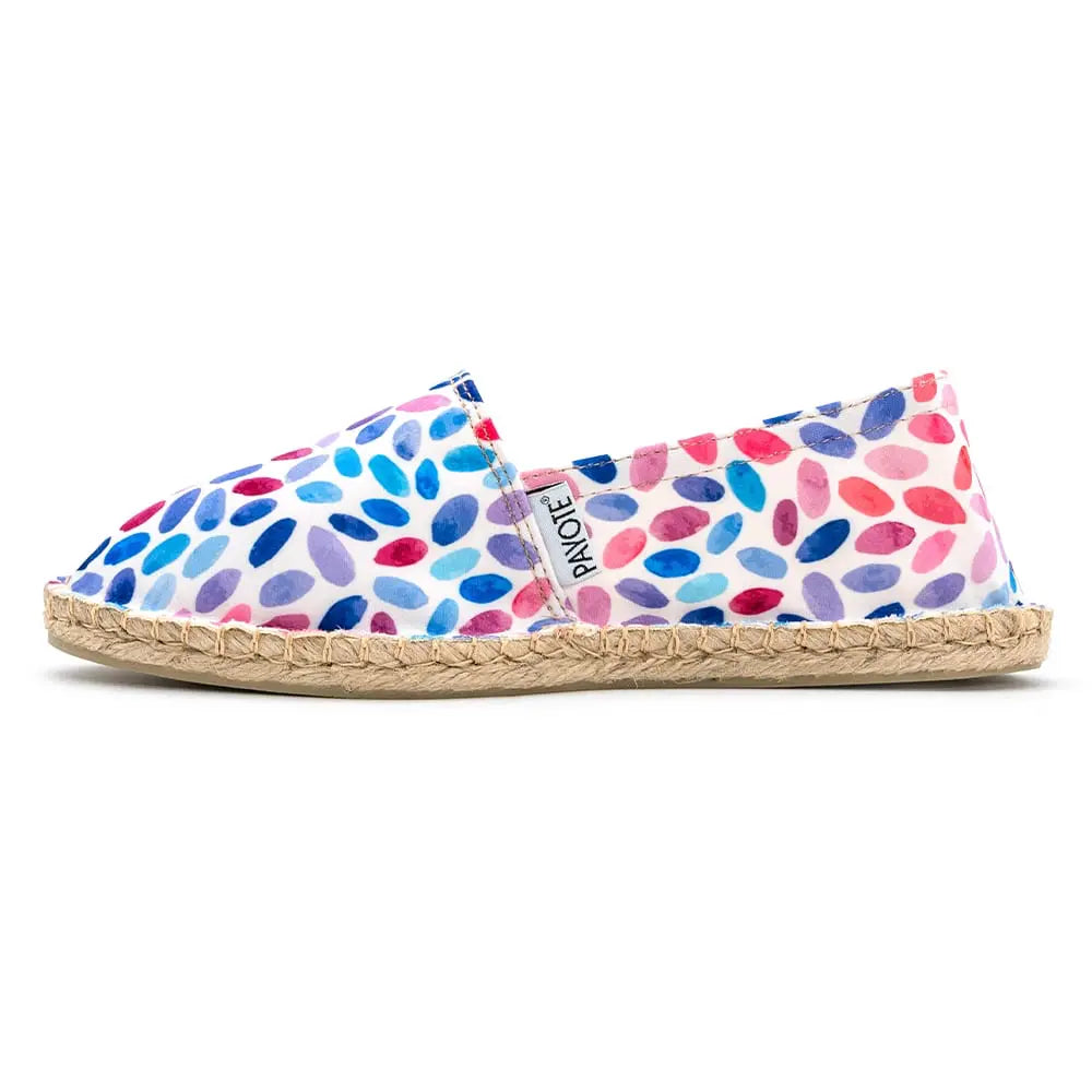 Espadrille à l'imprimé de pétales colorés