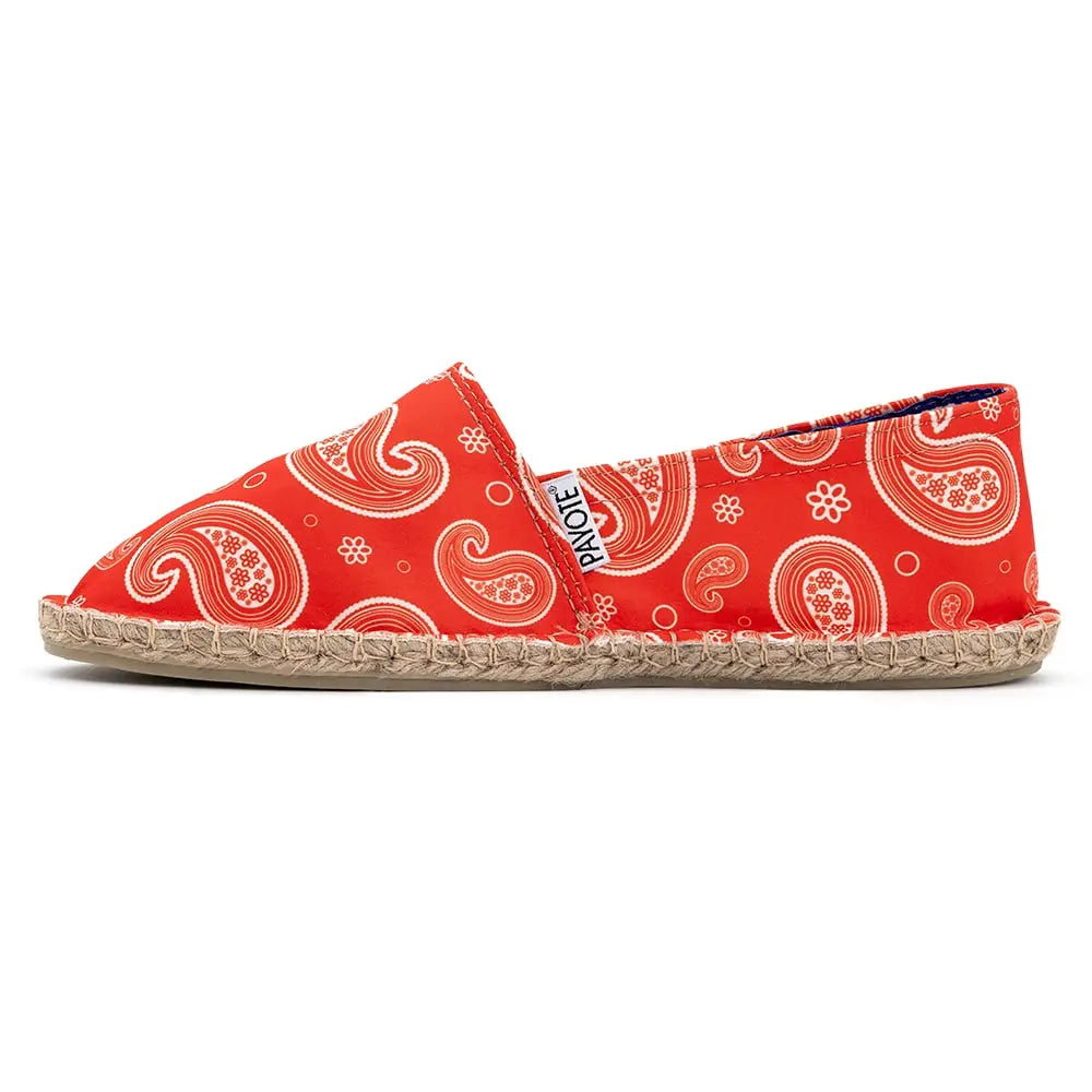 Espadrille à l'imprimé paisley rouge