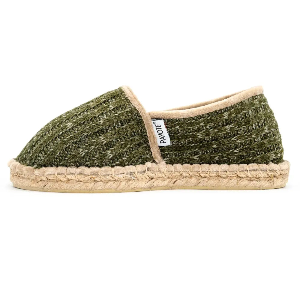 Chausson espadrille kaki, l'indispensable de l'hiver