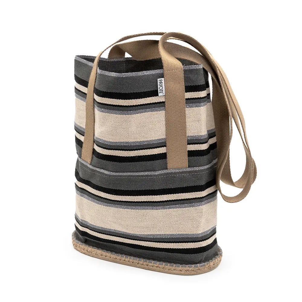 sac espadrille gris, noir et beige