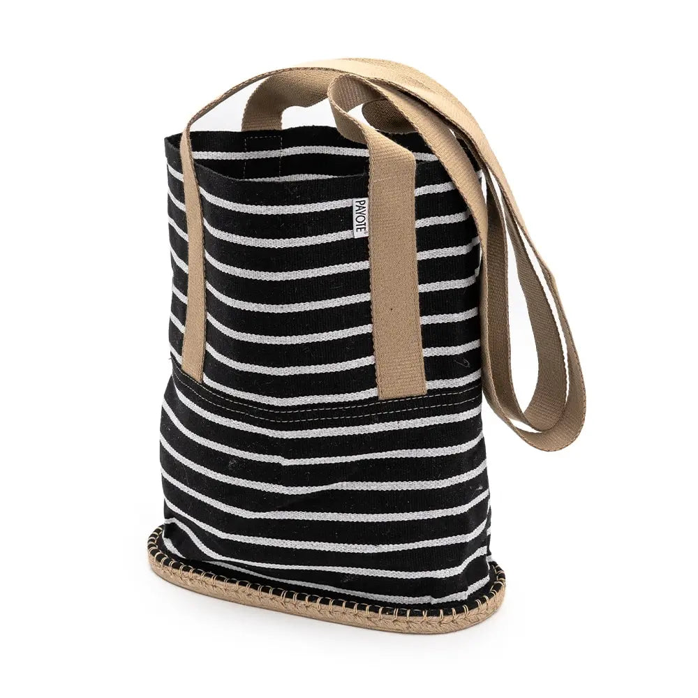 Black Marinière espadrille bag