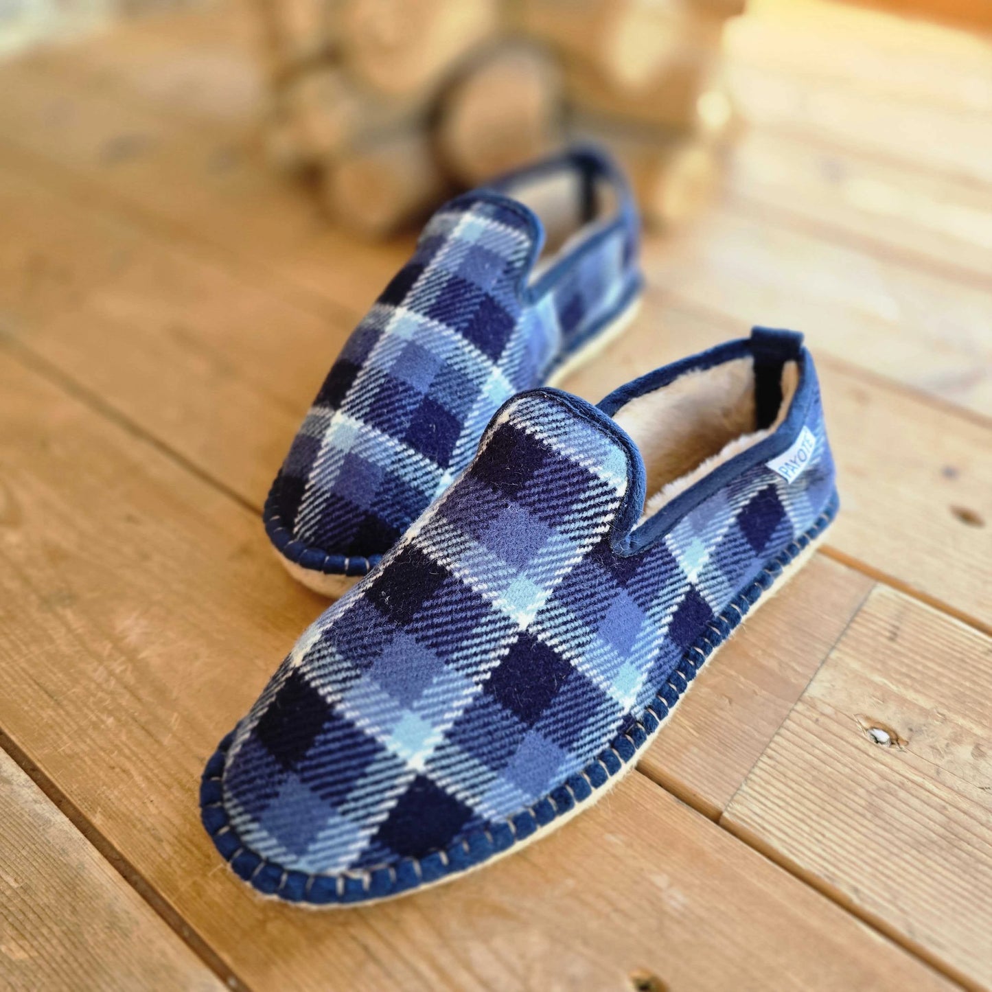 Espadrille Charentaise à Carreaux Bleus