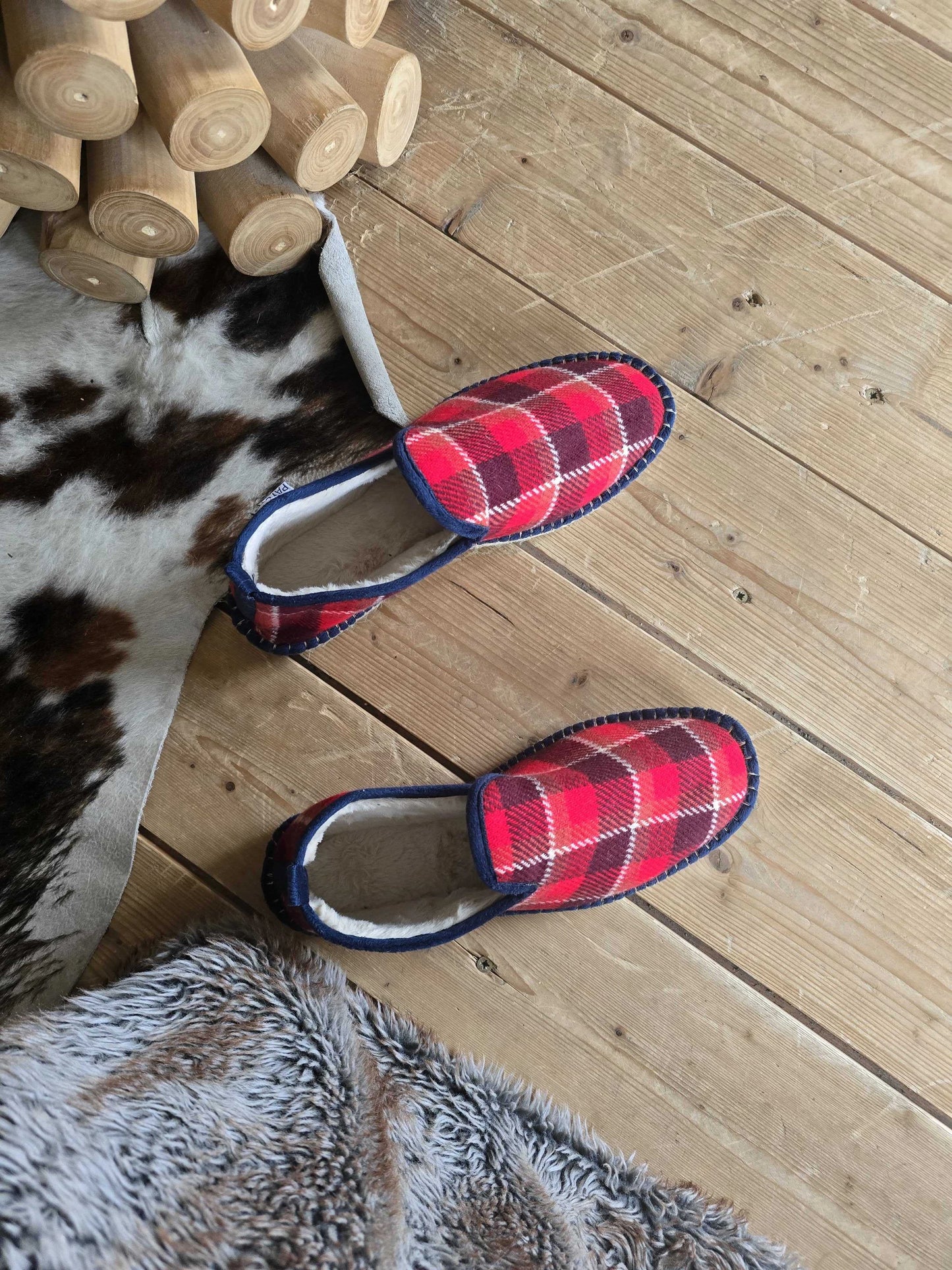 Espadrille Charentaise à Carreaux Rouges