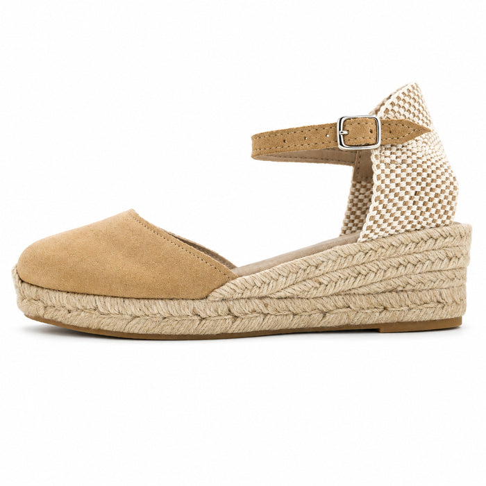 Espadrille Compensée Olympe Beige à boucle - T3