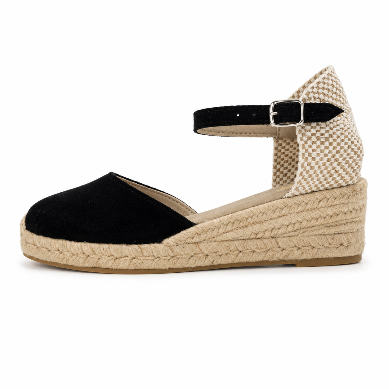 Espadrille Compensée Olympe noire à boucle - T3