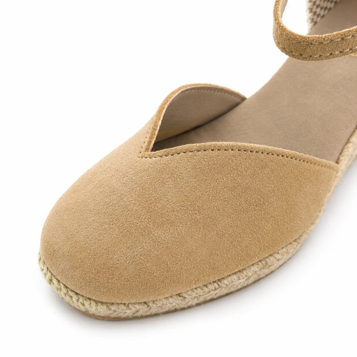 Espadrille Compensée Victoire Beige à boucle - T5