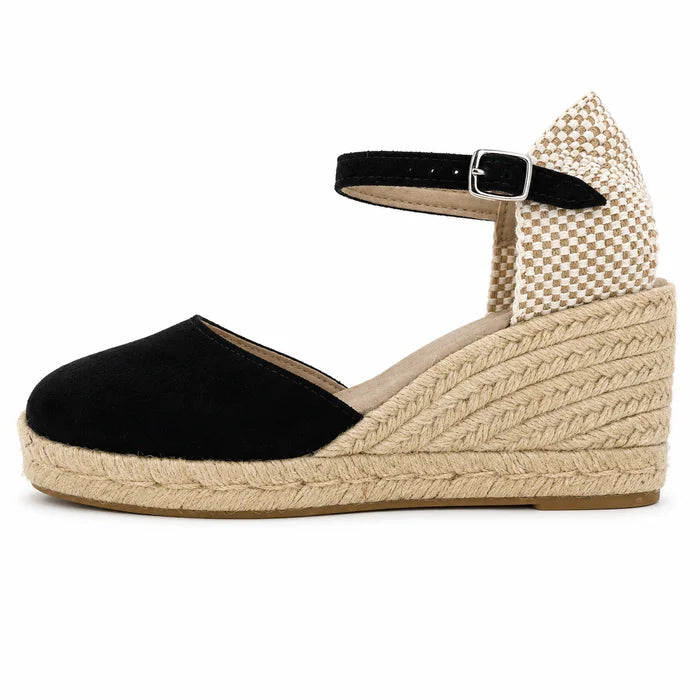 Espadrille Compensée Olympe Noire à boucle - T5