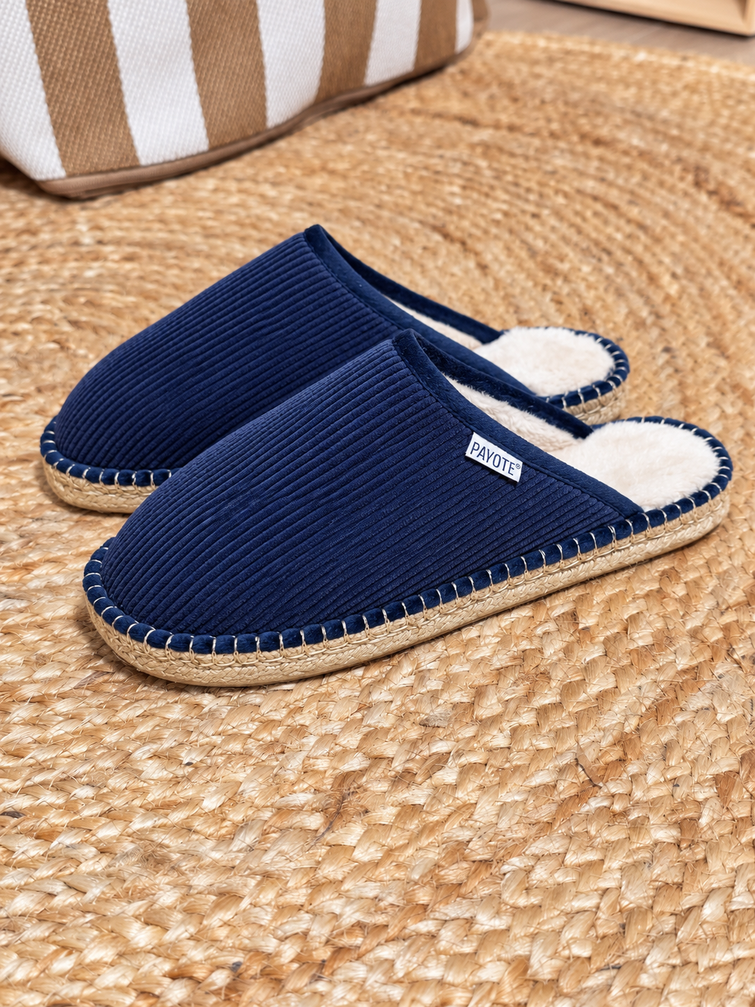 Mule Fourrée Robert bleu marine
