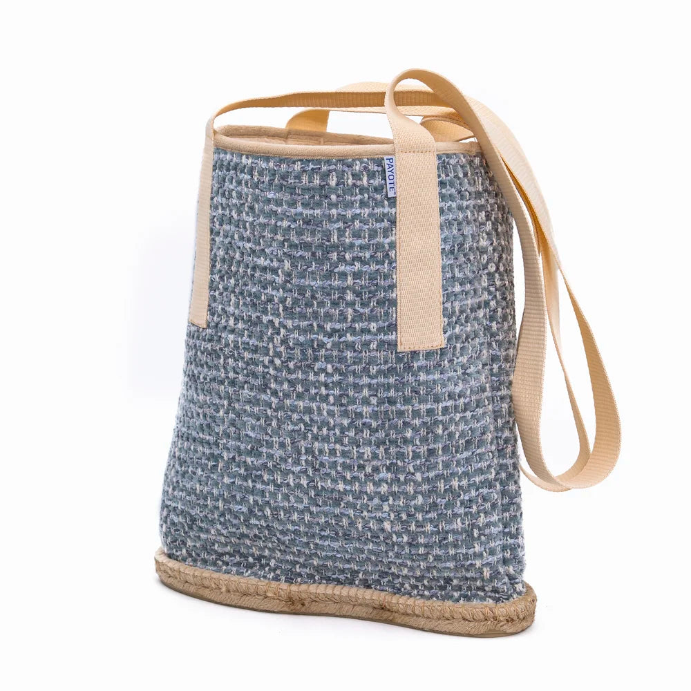 Sac espadrille Fourré Pied-de-Poule Bleu