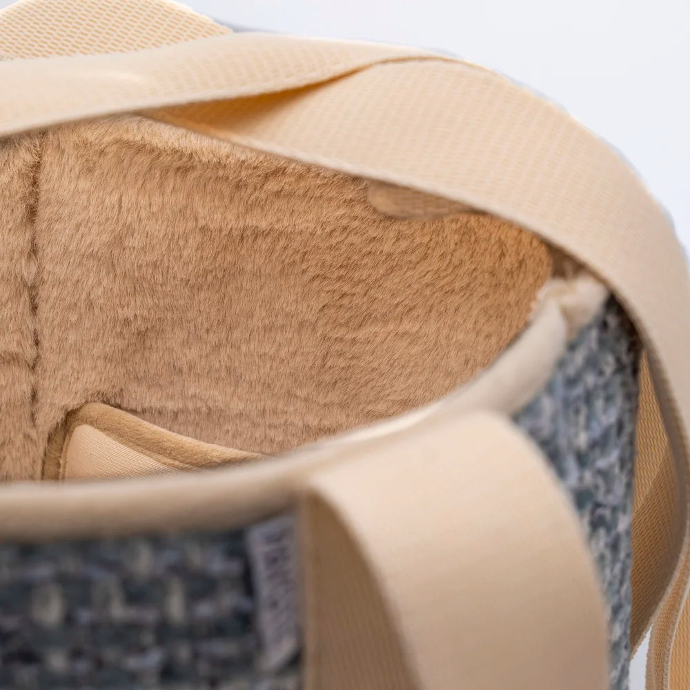 Sac espadrille Fourré Pied-de-Poule Bleu