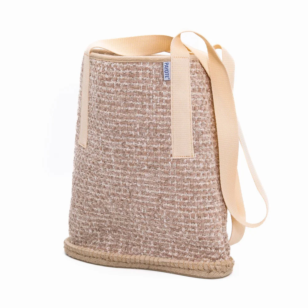 Sac espadrille Fourré Pied-de-Poule Rose Pâle
